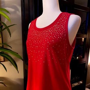 Chico’s Embellished Red Sleeveless Top ❤️